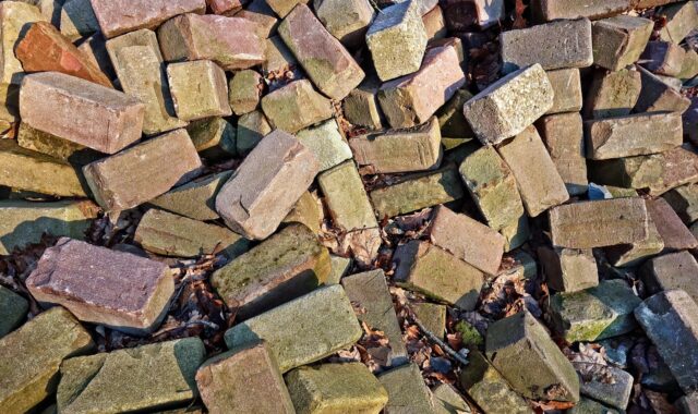 brick, stone, material, pile of bricks, building material