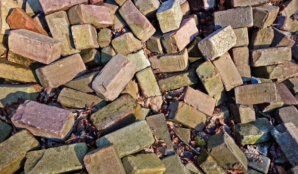 brick, stone, material, pile of bricks, building material