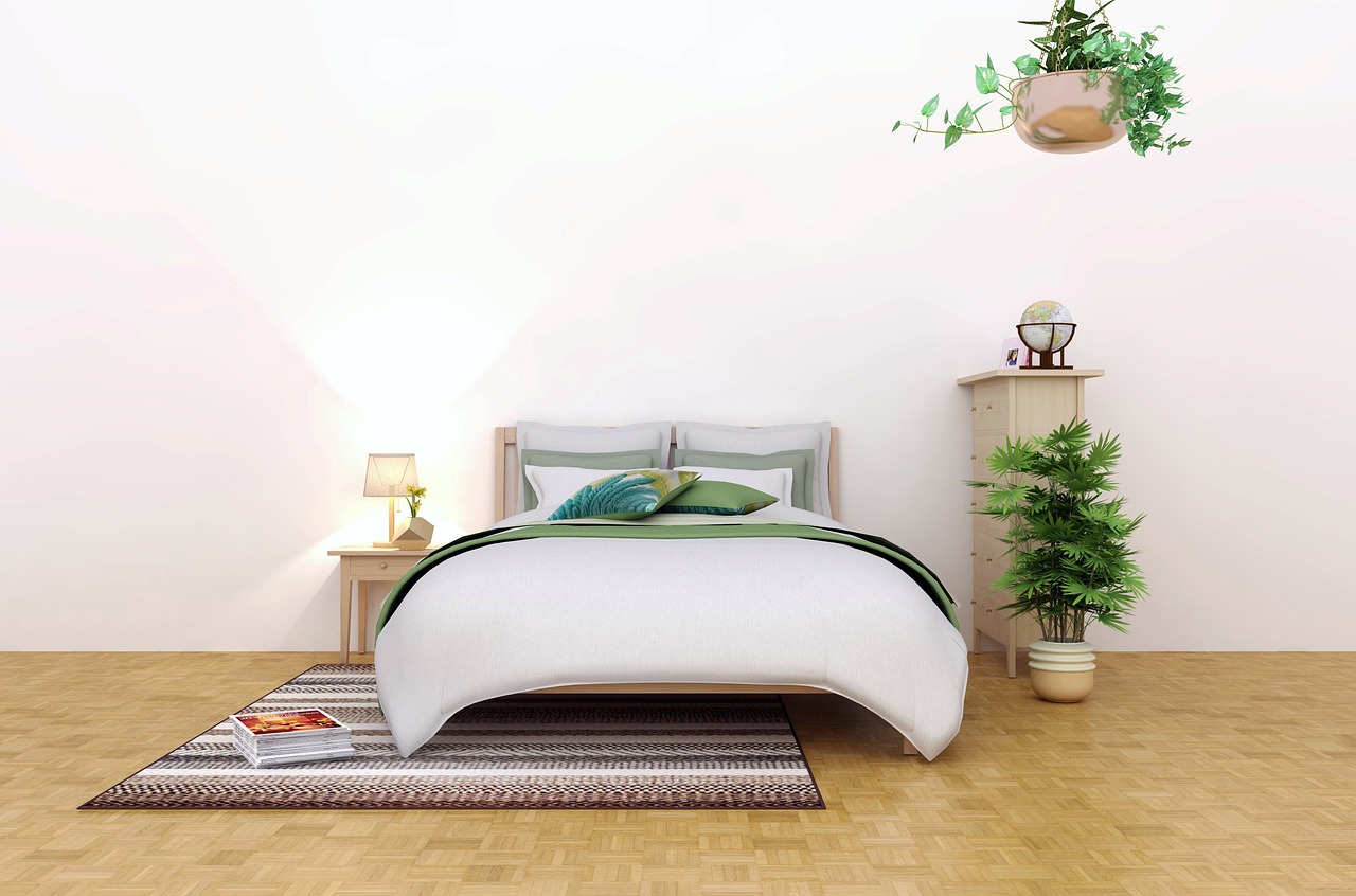interior, bedroom, lifestyle, furniture, bed, room, decor, plant, nature, comfortable, style