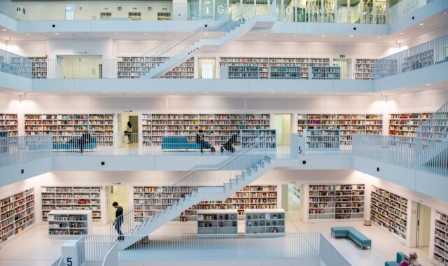 library, architecture, books, interior, interior design, stairs, bookshelves, bookcase, knowledge, reading, modern design, modern architecture, building, europe, modern, stuttgart, library, library, library, library, library, knowledge