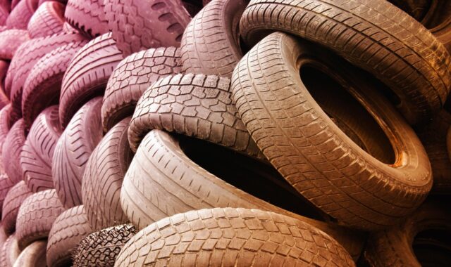 tire, warehouse, landfill, waste, separation, rubber, collecting raw materials, collection